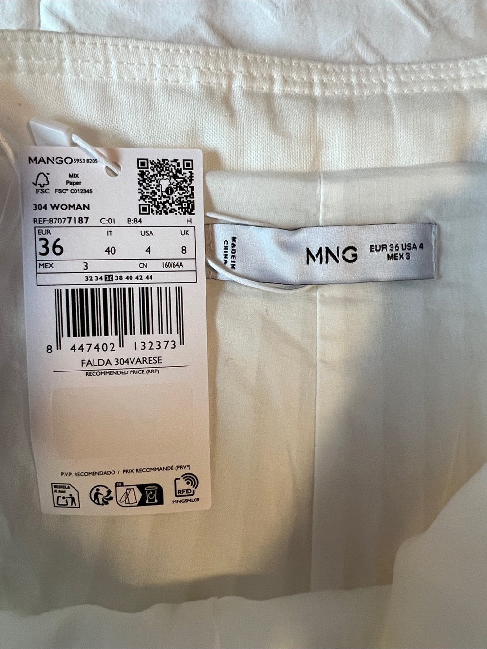 NWT- Mango Ramie Pleated Skirt - Picture 3 of 10